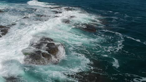 Ocean-Waves-Crashing-On-Rocky-Coast-Of-Lozenets,-Burgas,-Bulgaria---Bulgarian-Black-Sea-Coast