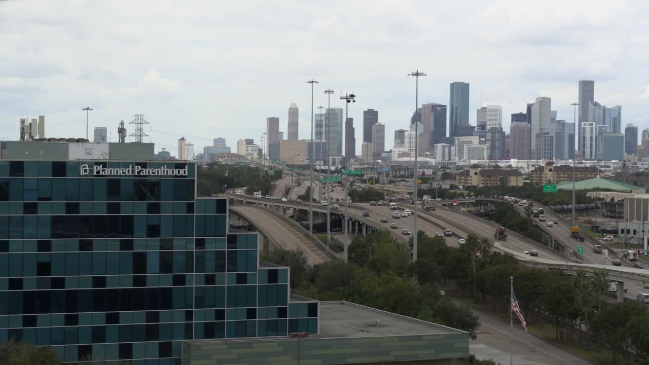 Drone view of Planned Parent Hood building in Houston, Texas