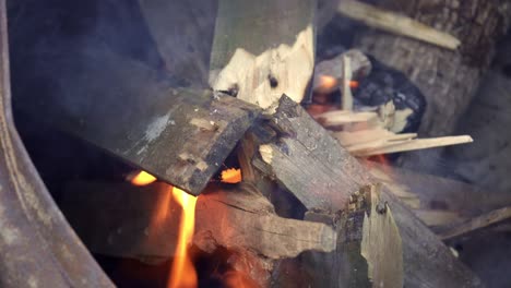 simple stove in the rural with wood fuel