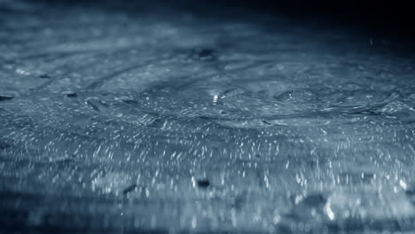 drops falling on calm water surface and stir it up