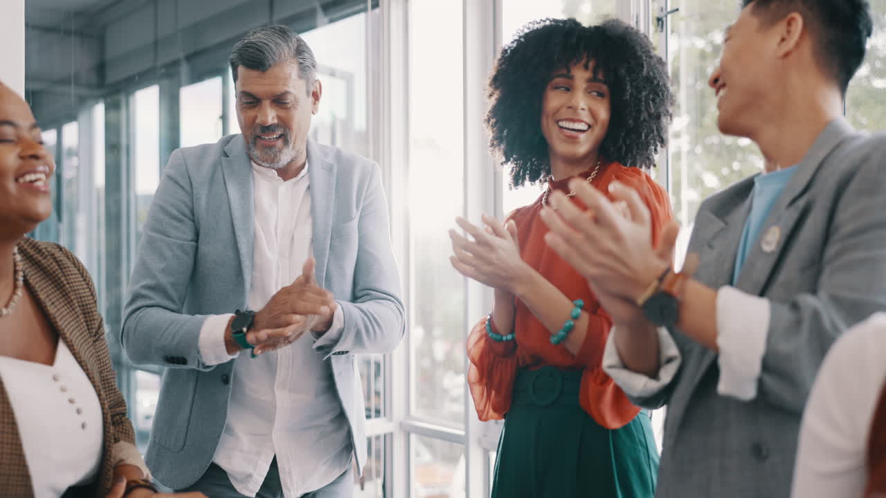 Celebration applause, diversity team