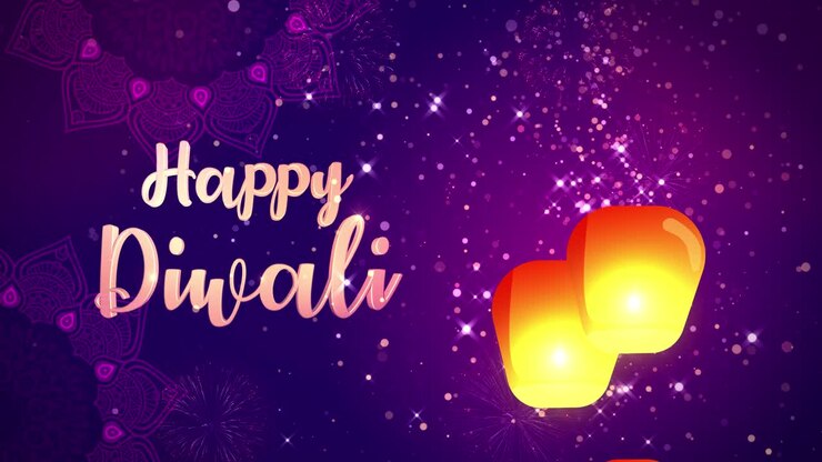 4k loop burning floral diya on diwali holiday ancient hindu festival of lights happy deepavali