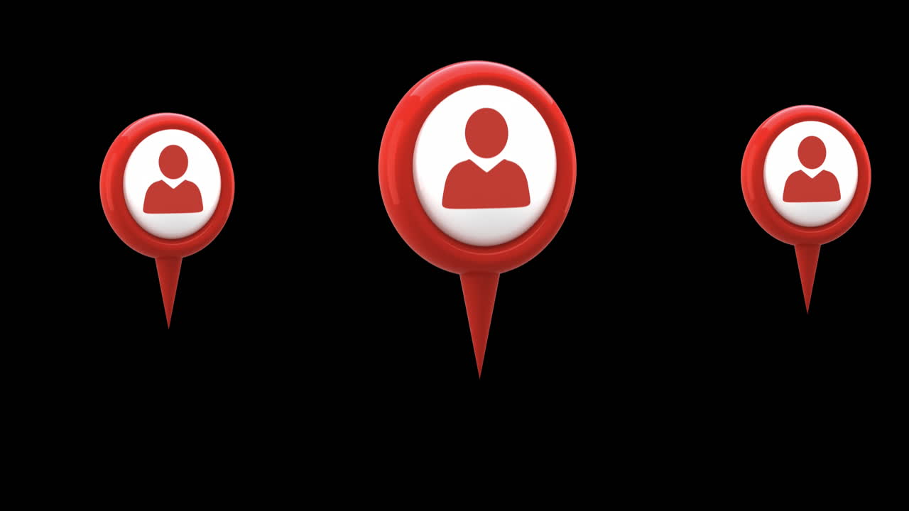 Map pin and profile icons 4k
