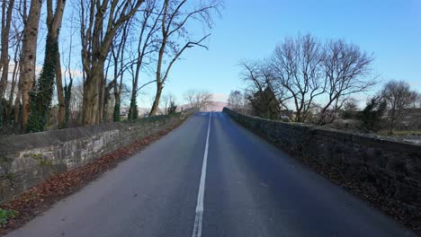 rural road ireland at kilsheelan tipperary on a cold winter morning