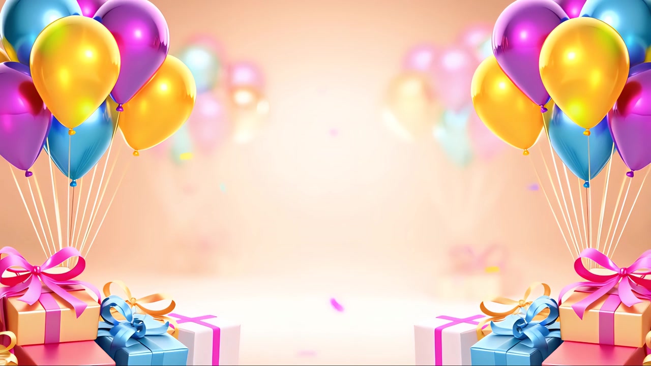 Balonlu doğum günü arka planı 4K