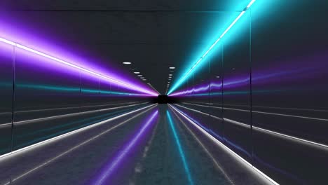 neon tunnel futuristic corridor
