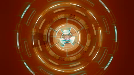 animación red red abstract, fondo de alta tecnología con círculos. efecto futurista de ciencia ficción.