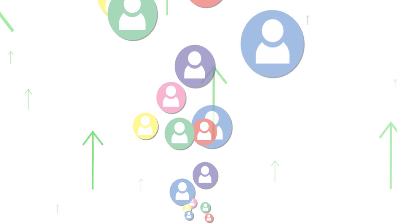 animación de iconos de medios en un fondo blanco