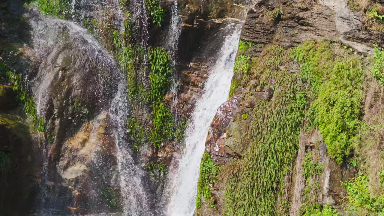 waterfall from the mountain in Nepal