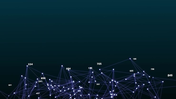 3D Futuristic Technology Plexus Geometric Shape Digital Data Complex Connection Motion Background.