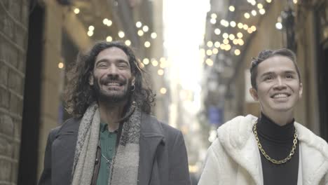 two stylish men on a city street