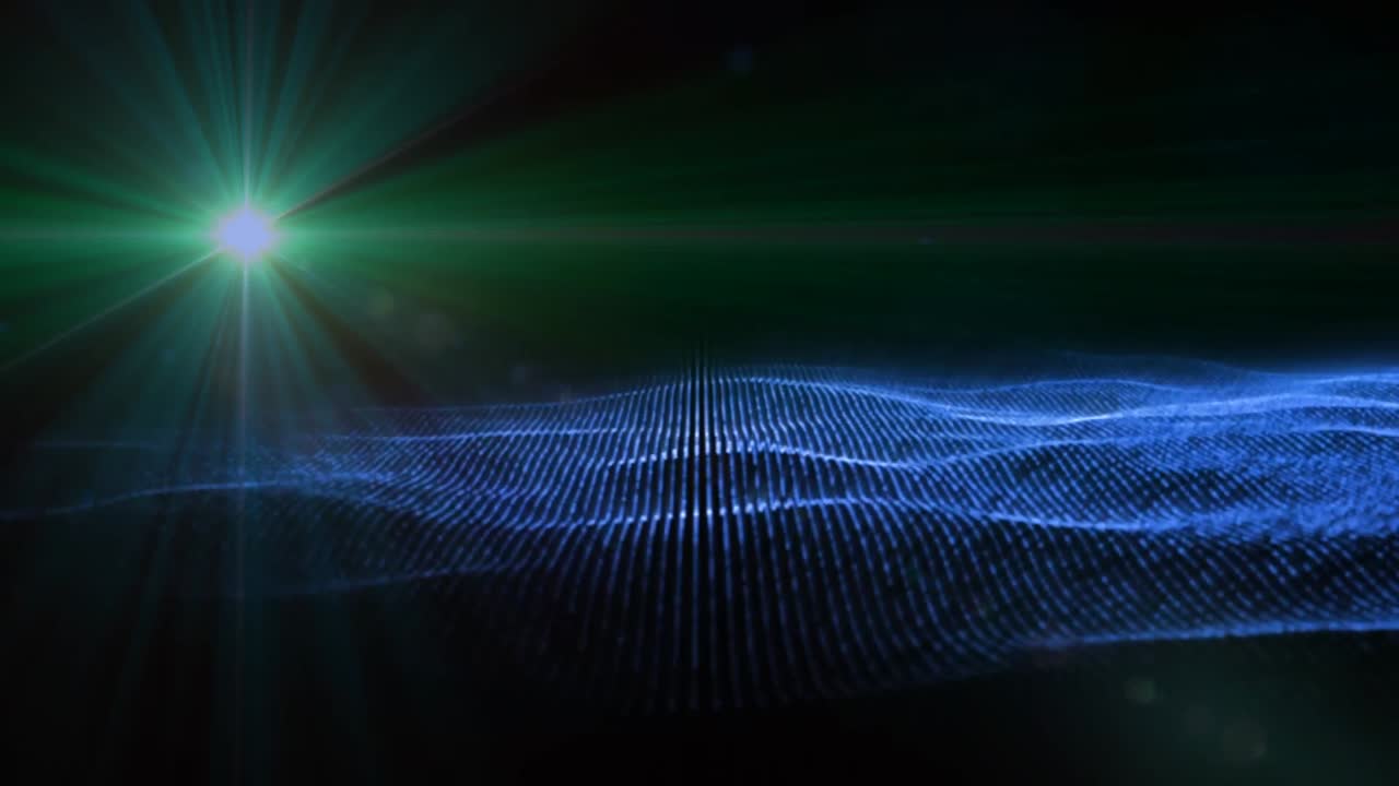 Premium stock video Animation of light and blue glitter on black