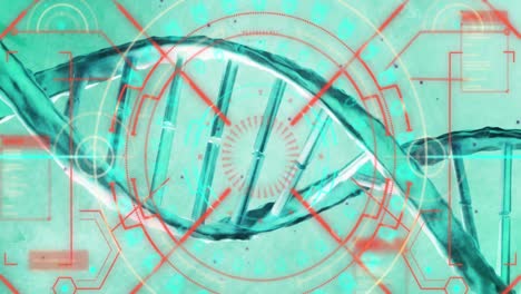 animación del escaneo del alcance sobre la cadena de adn