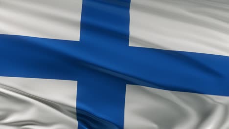 finland flag waving on wind seamles loop 3d animation. 4k resolution
