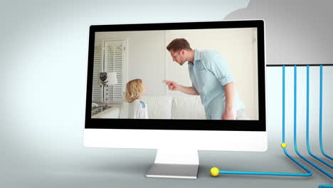 videos de padres regañando a sus hijos en múltiples pantallas de dispositivos