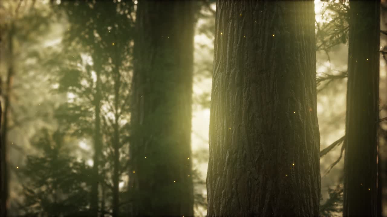 해가 뜨면 야생 소나무 숲