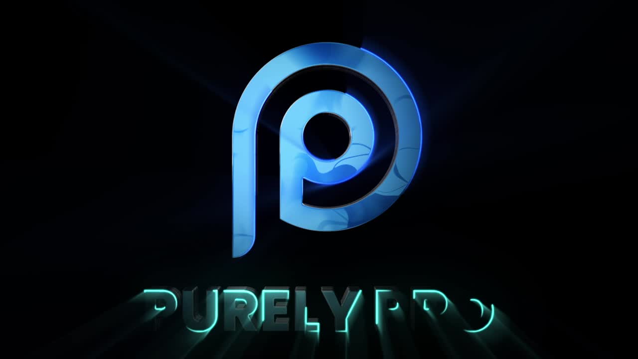 Animated 3D Logo Reveal with Blue Glow on Black Background