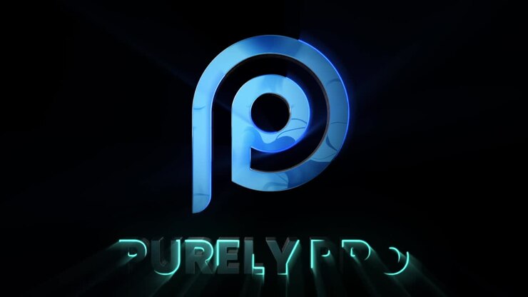 Animated 3D Logo Reveal with Blue Glow on Black Background