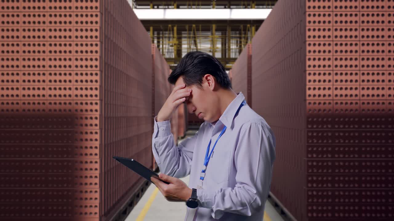 스트레스를 받는 공장 노동자