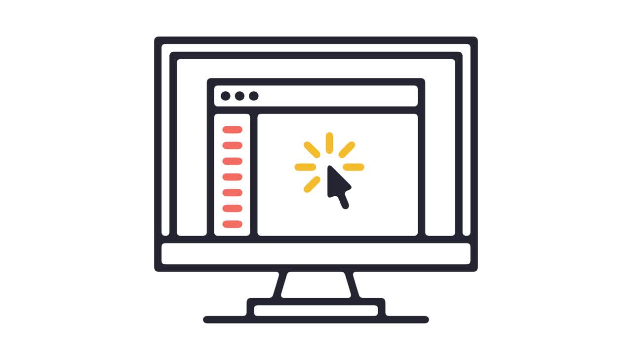 animación de icono de línea de diseño web