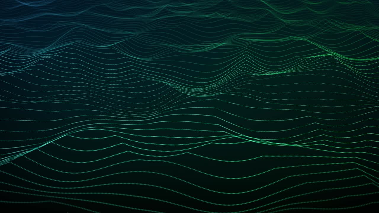 Abstract gradient wave background. Technology big data background. Motion of digital data flow. Big data wave of particles. Futuristic wave of dots. Cyber or technology background. Seamless vj loop 4K