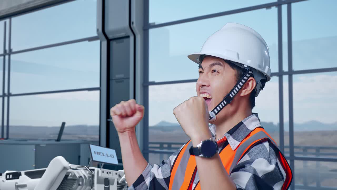 현대 산업 환경에서 성공을 축하하는 엔지니어