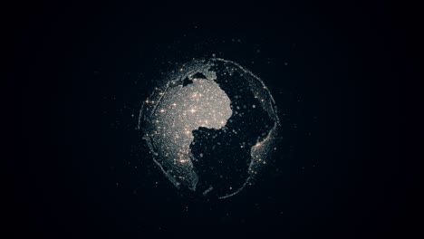 el globo terrestre giratorio con brillos y estrellas brillantes