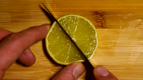 cutting a lime in half