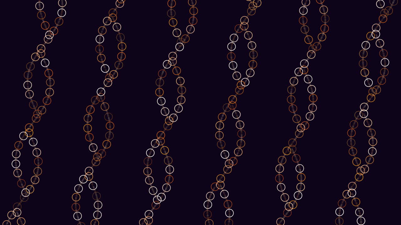 simetría geométrica que repite líneas y círculos sobre un fondo negro