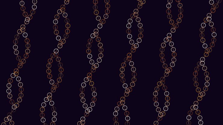 Geometric symmetry repeating lines and circles on black background