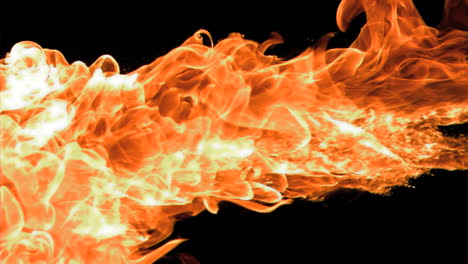 spray of fire in super slow motion appearing