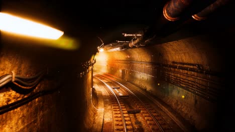 dark old abandoned metro subway tunnel