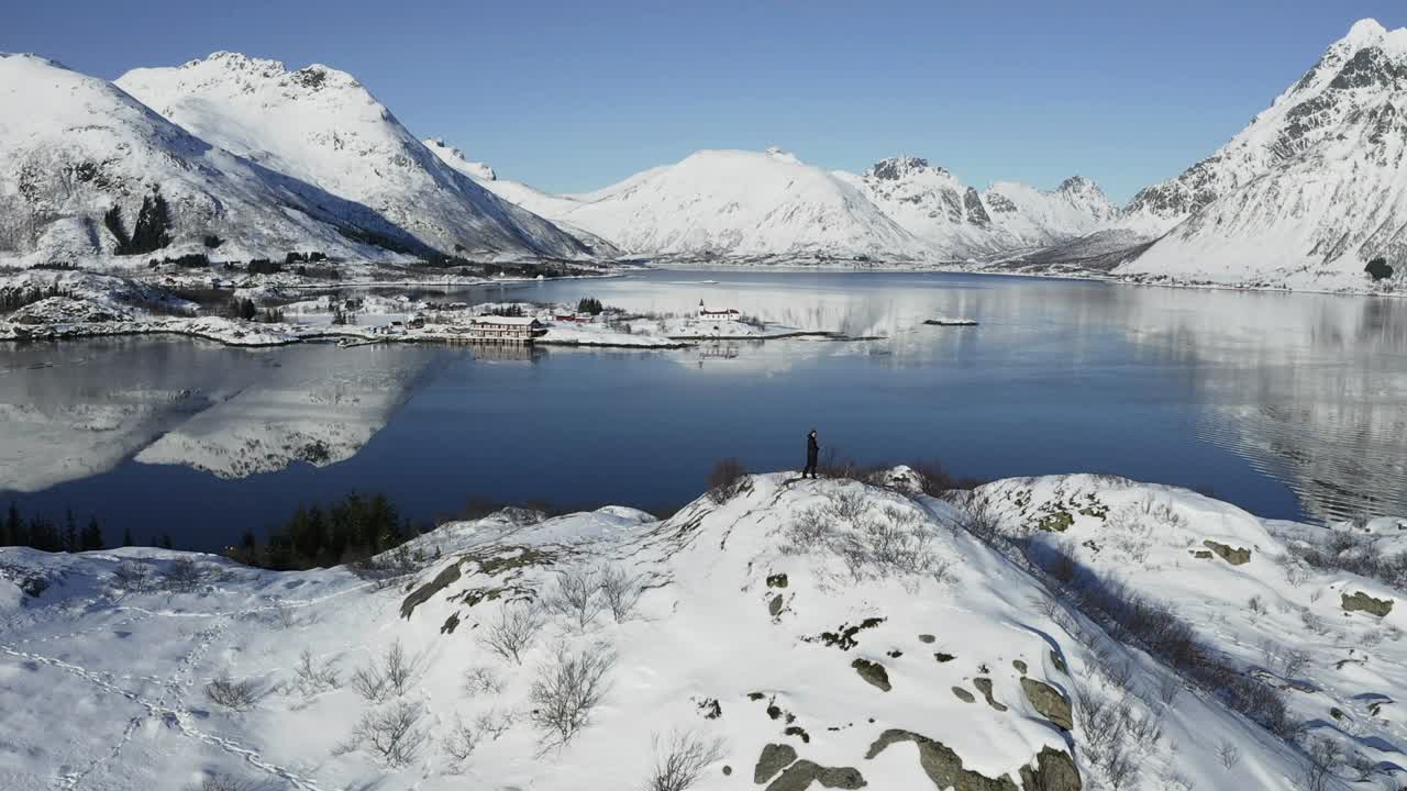 Stunning Winter Landscape in Lofoten Islands, Norway