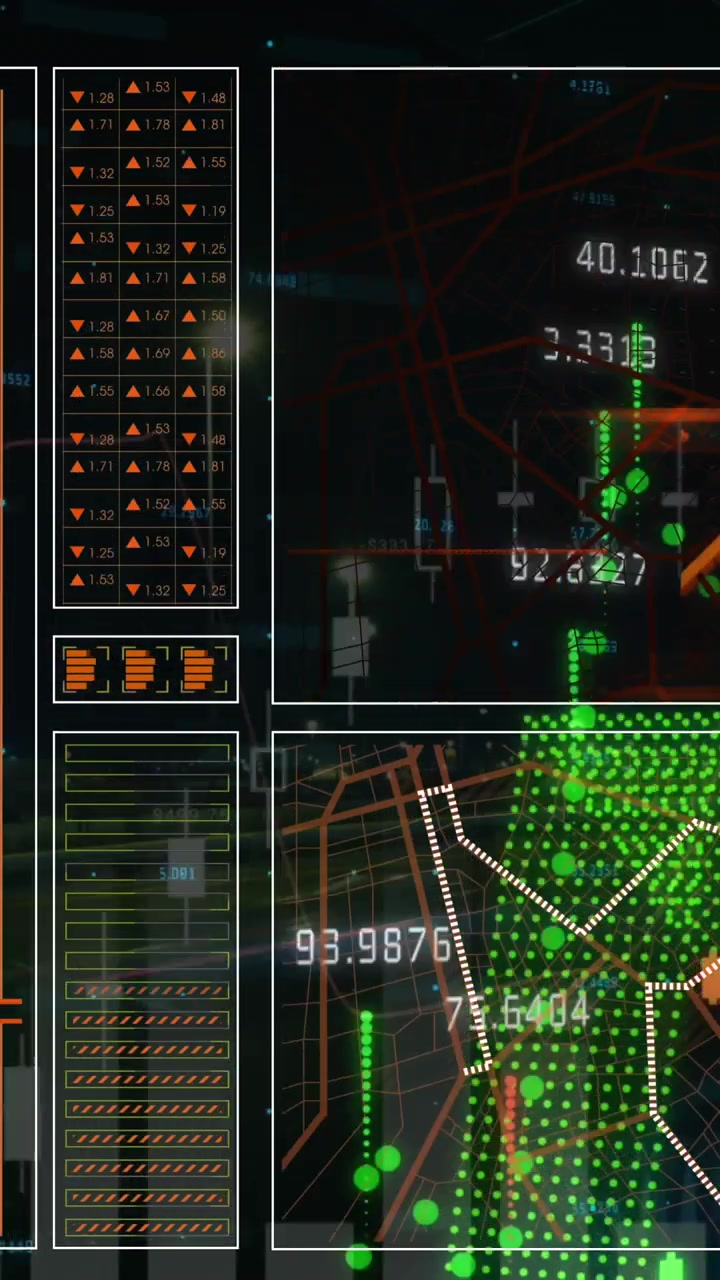 Animation of financial data processing over screens