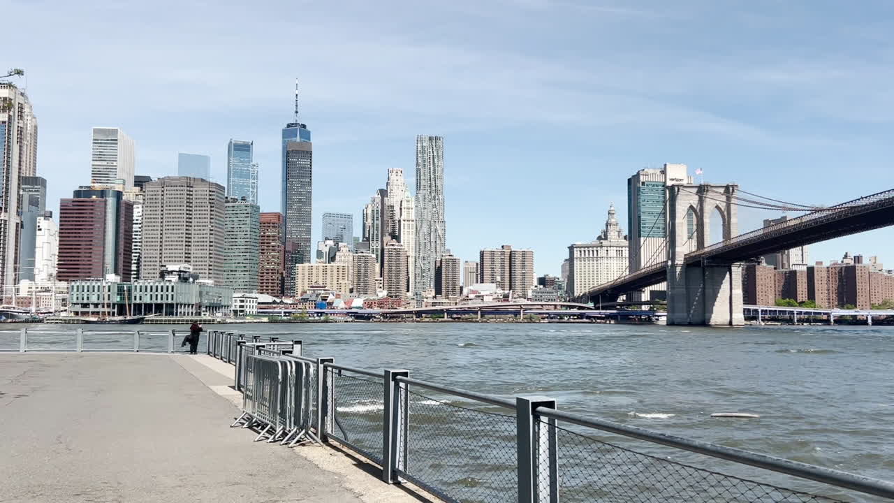 New York City skyline with Brooklyn Bridge