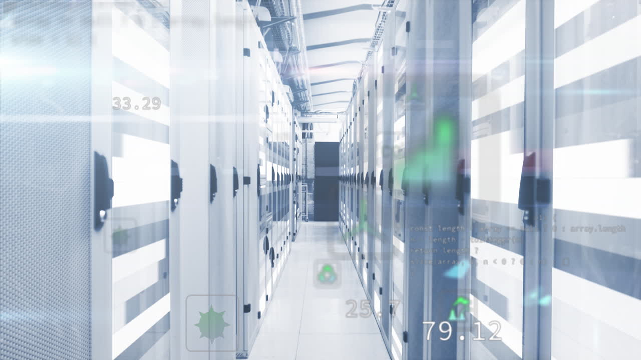 데이터 서버 에 움직이는 바를 통해 아이콘과 컴퓨터 언어의 애니메이션