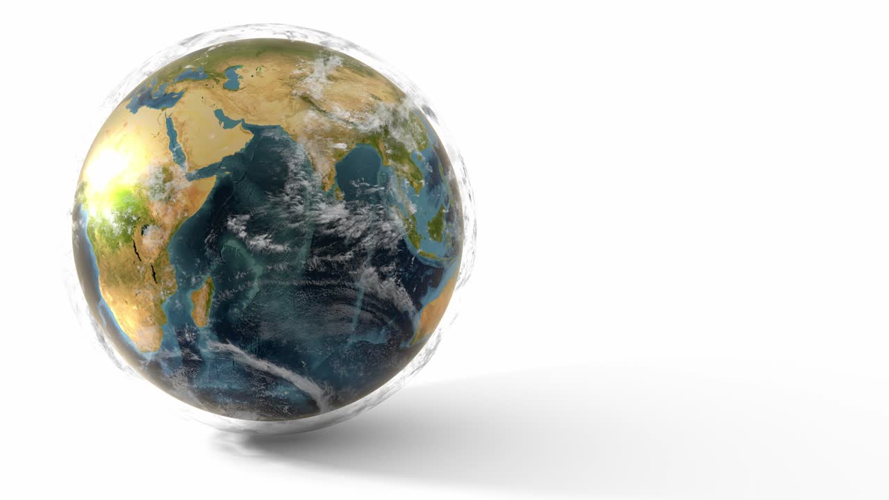 4k tierra con nubes girando bucle lado izquierdo