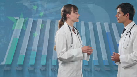 animación del procesamiento de datos financieros diversos médicos