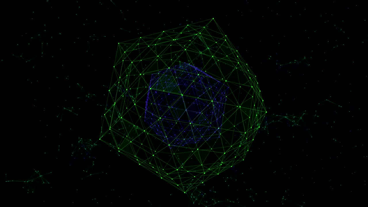 Sphere made of connections against black background