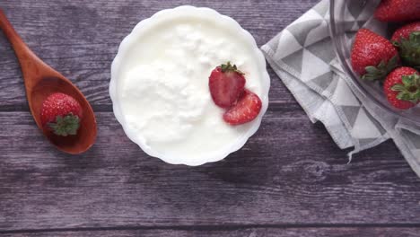 perfecto de yogur de fresa