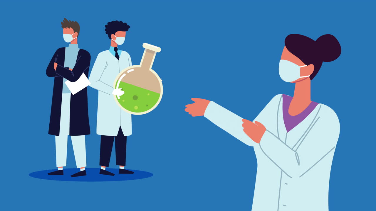 팀 과학자 실험실 노동자 캐릭터