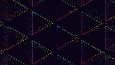 Futuristic-rainbow-triangles-pattern-with-small-motion-dots-and-lines