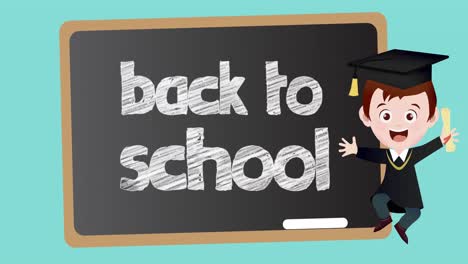 Animation-of-back-to-school-text-on-green-background