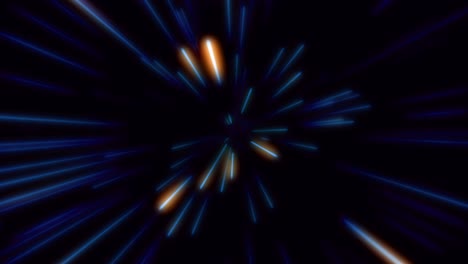 velocidad de luz creativa abstracta fondo azul para tecnología y fondo de comunicación. velocidad de la luz azul, rayos brillantes de neón en movimiento. explosión colorida, moviéndose a través de estrellas. bucle sin costuras