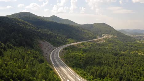 Highway-in-mountains-near-Slovenia,-Europe