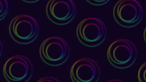 rainbow illusion abstract circles pattern on black gradient