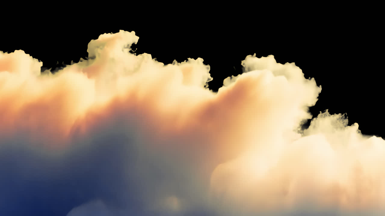 Aesthetic clouds animated overlay, transparent 4K video, alpha channel, ProRes 4444