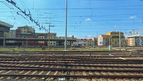 train journey through urban milan railway scenery