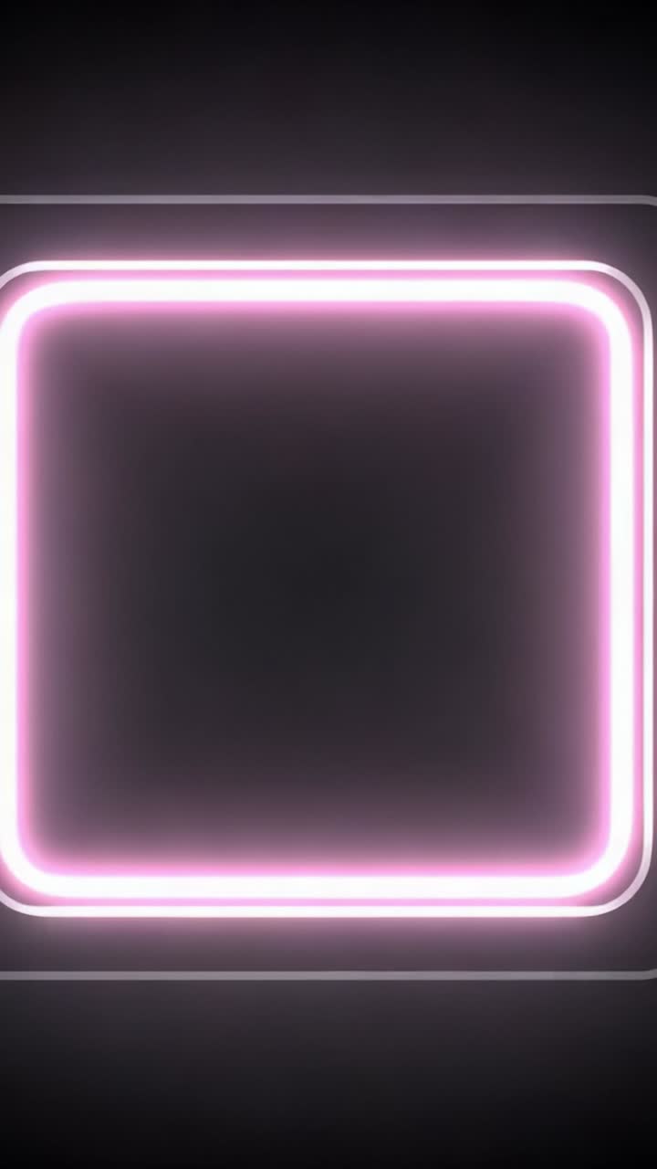 Stylish Neon Frame with Soft Glow on a Dark Background, Evoking a Modern Aesthetic Perfect for Digital Media or Creative Displays