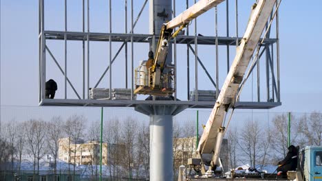 billboard installation in winter